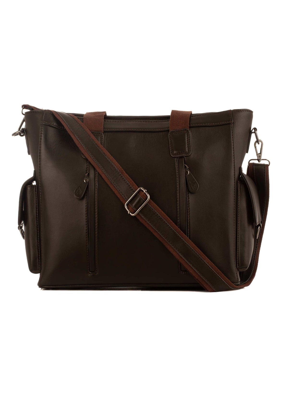 Padded Leather Laptop Bag Dual Zip