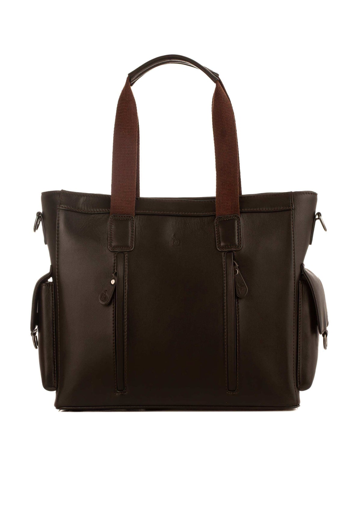 Padded Leather Laptop Bag Dual Zip