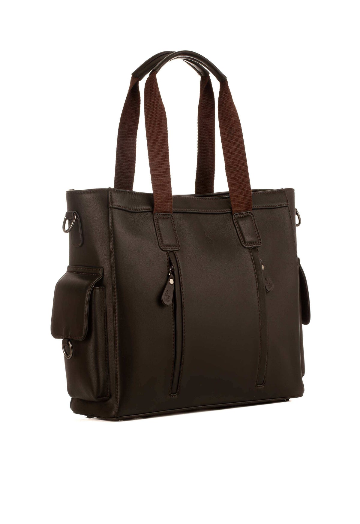 Padded Leather Laptop Bag Dual Zip
