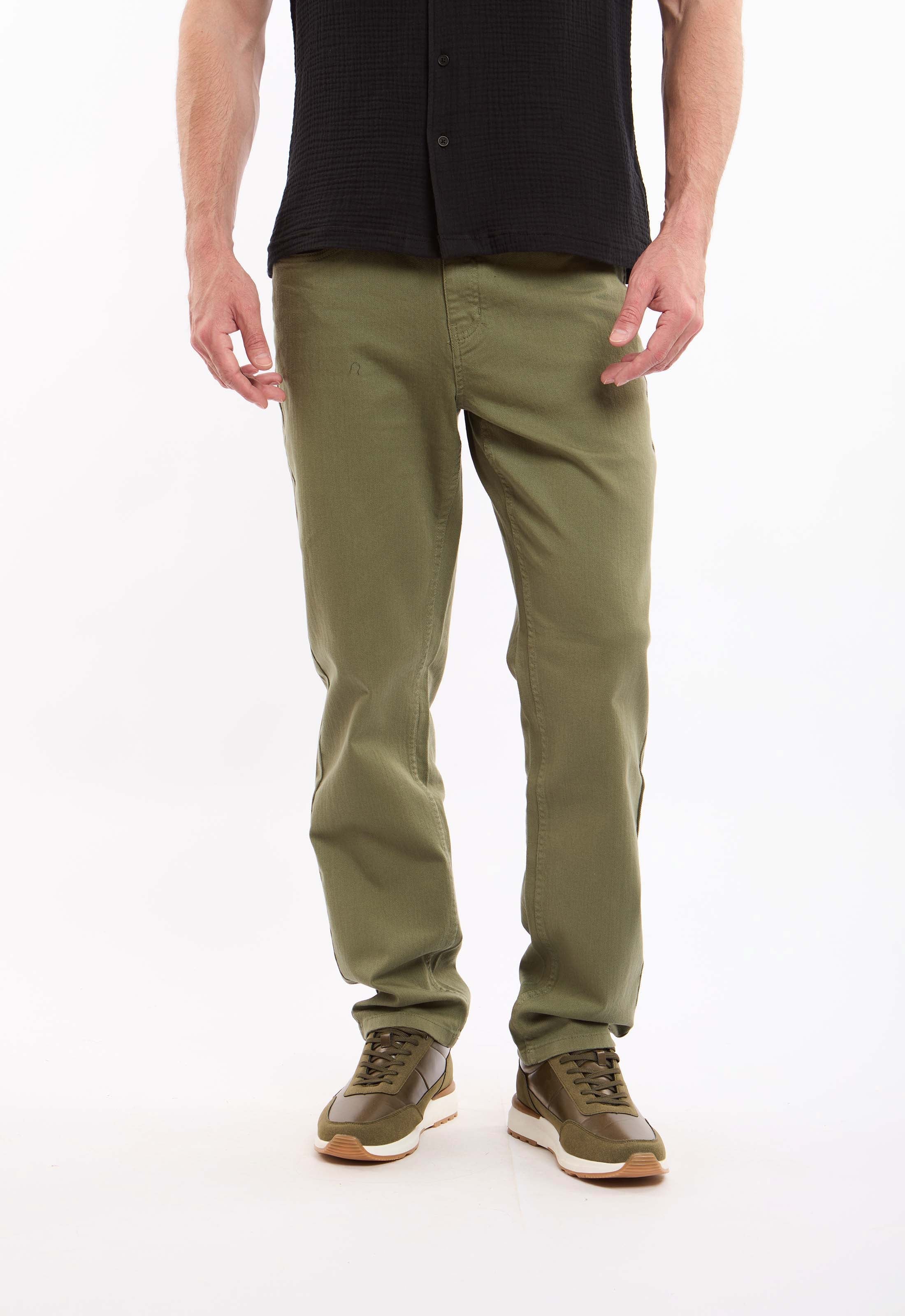 بنطلون قطن أنيق بقصة ساق مستقيمة