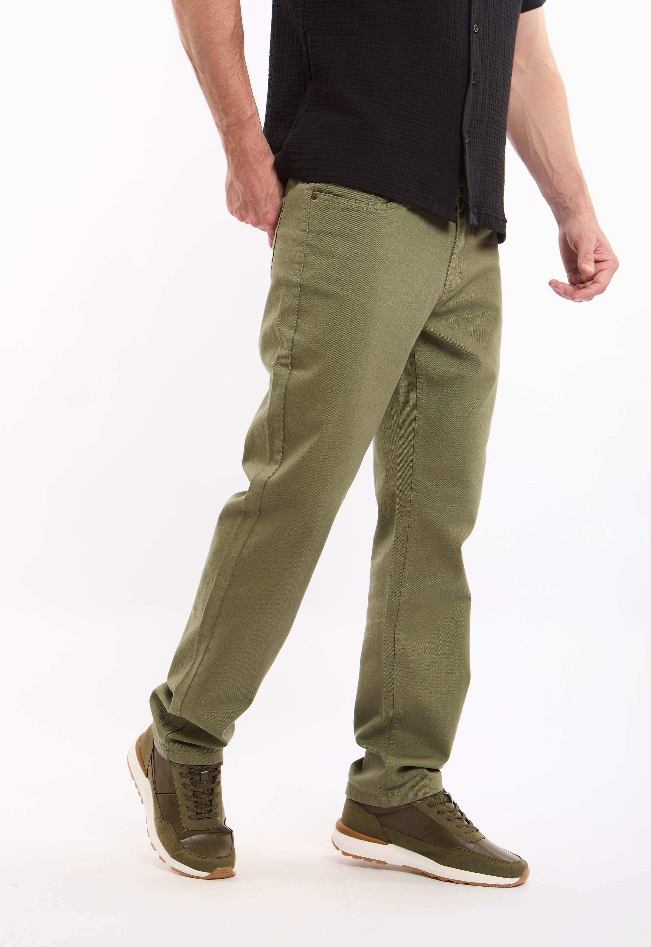 Tailored Straight Cotton Pants with Clean Finish