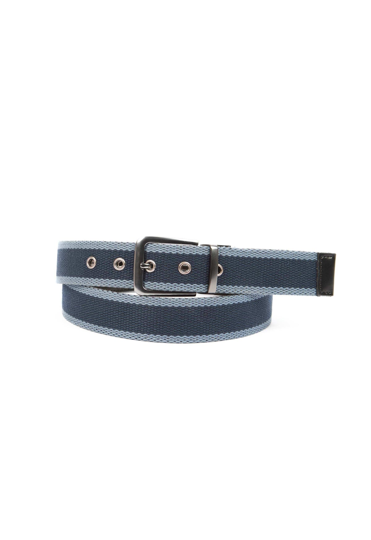 Reversible Fabric-Blend Casual Belt with Leather Accents