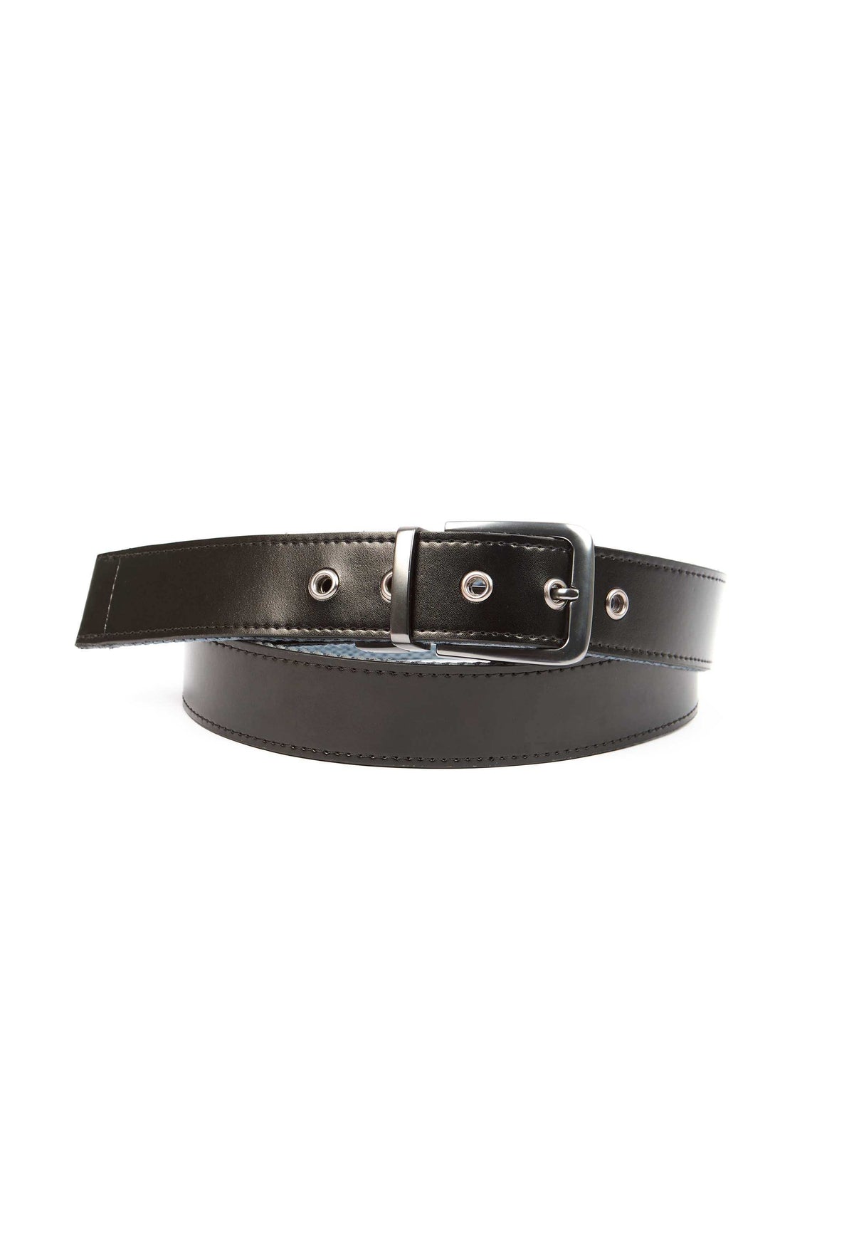 Reversible Fabric-Blend Casual Belt with Leather Accents