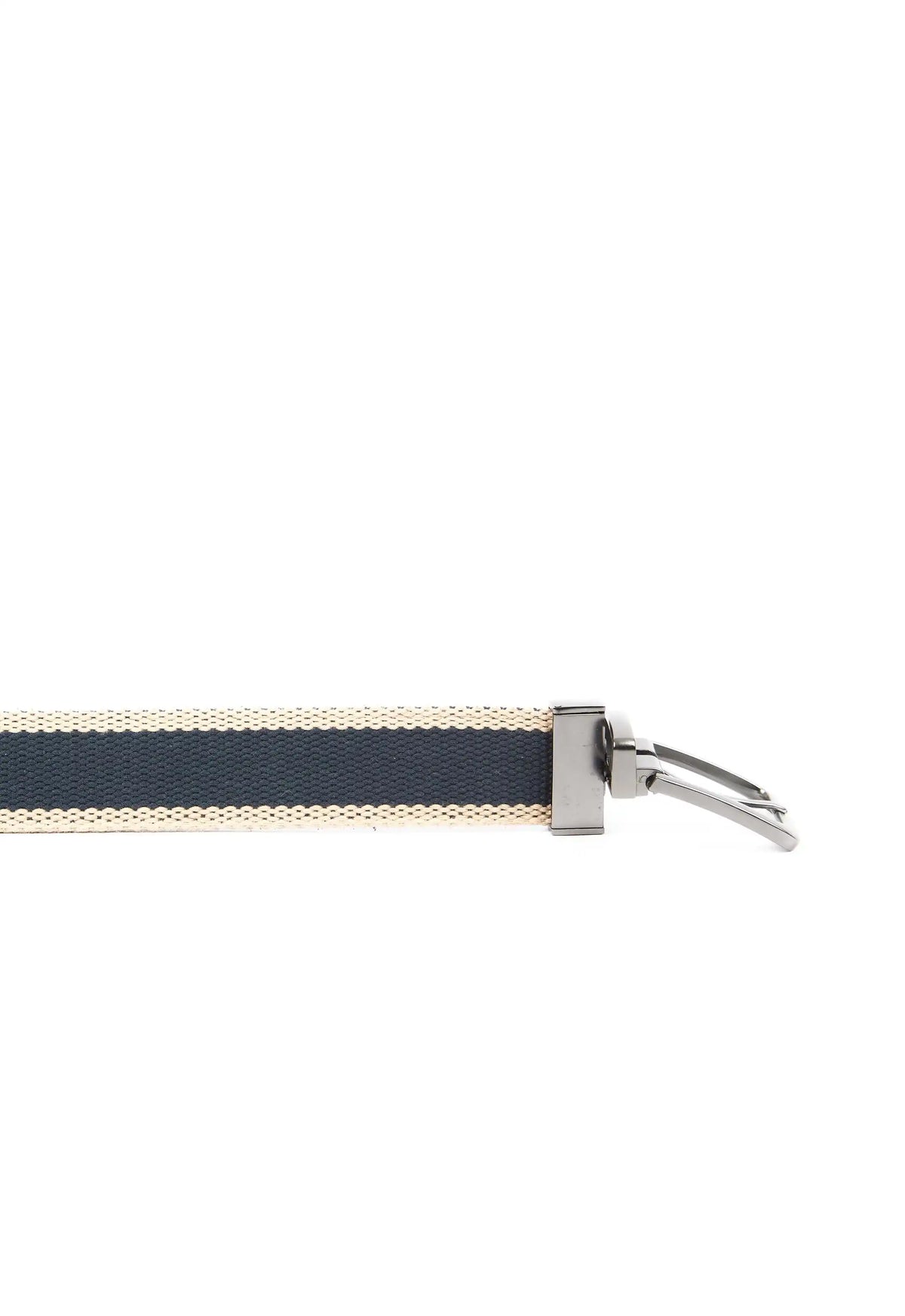 Premium Striped Reversible Leather-Fabric Belt