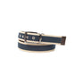 Premium Striped Reversible Leather-Fabric Belt