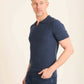 Braided Knit Open V-Neck Polo Shirt