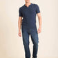 Braided Knit Open V-Neck Polo Shirt