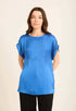 Roll-Up Short Sleeves Satin Top