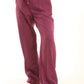 Wide-Leg Polyester Pants with Front Seam
