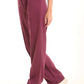 Wide-Leg Polyester Pants with Front Seam