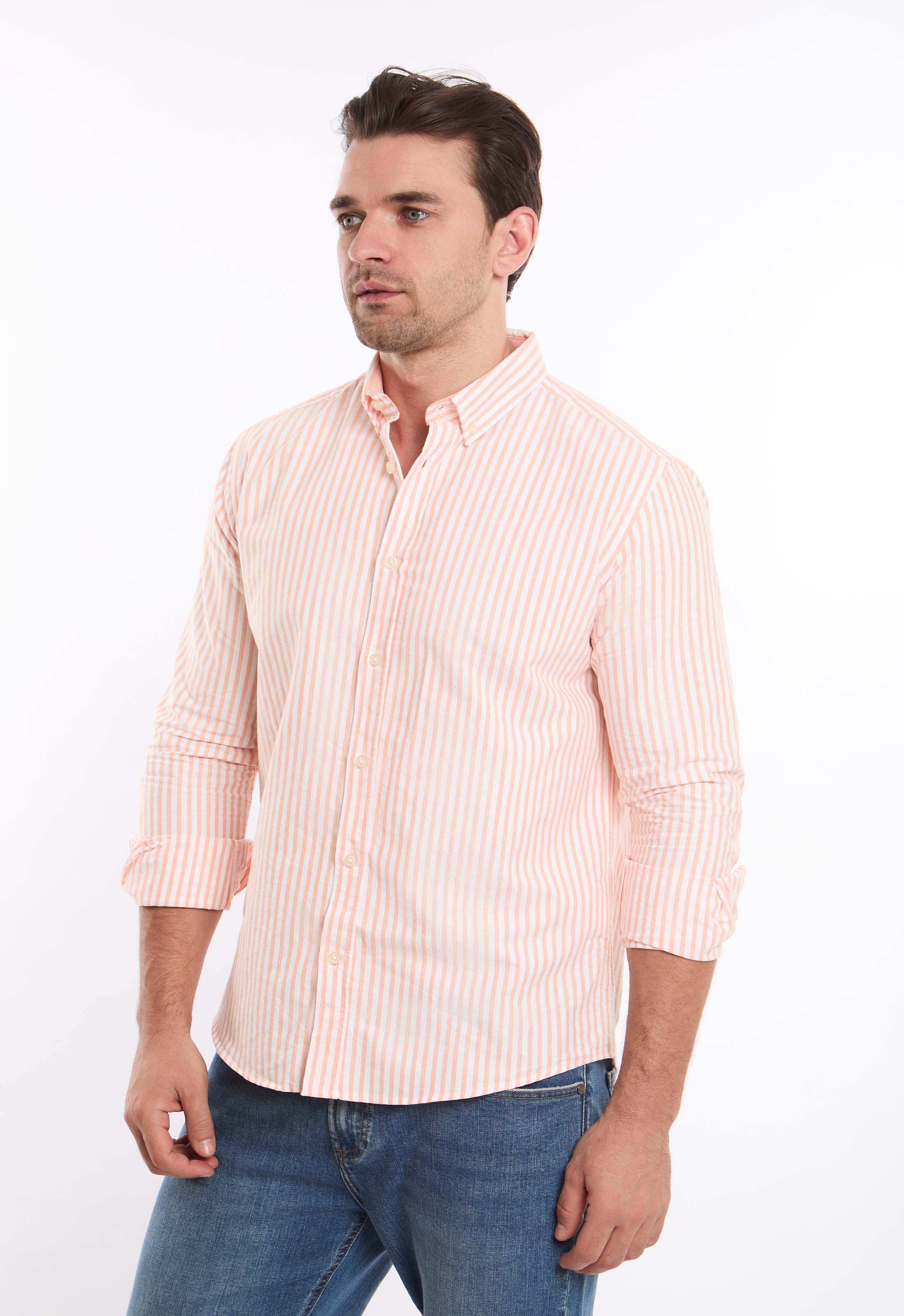 Dual-Tone Striped Casual Shirt