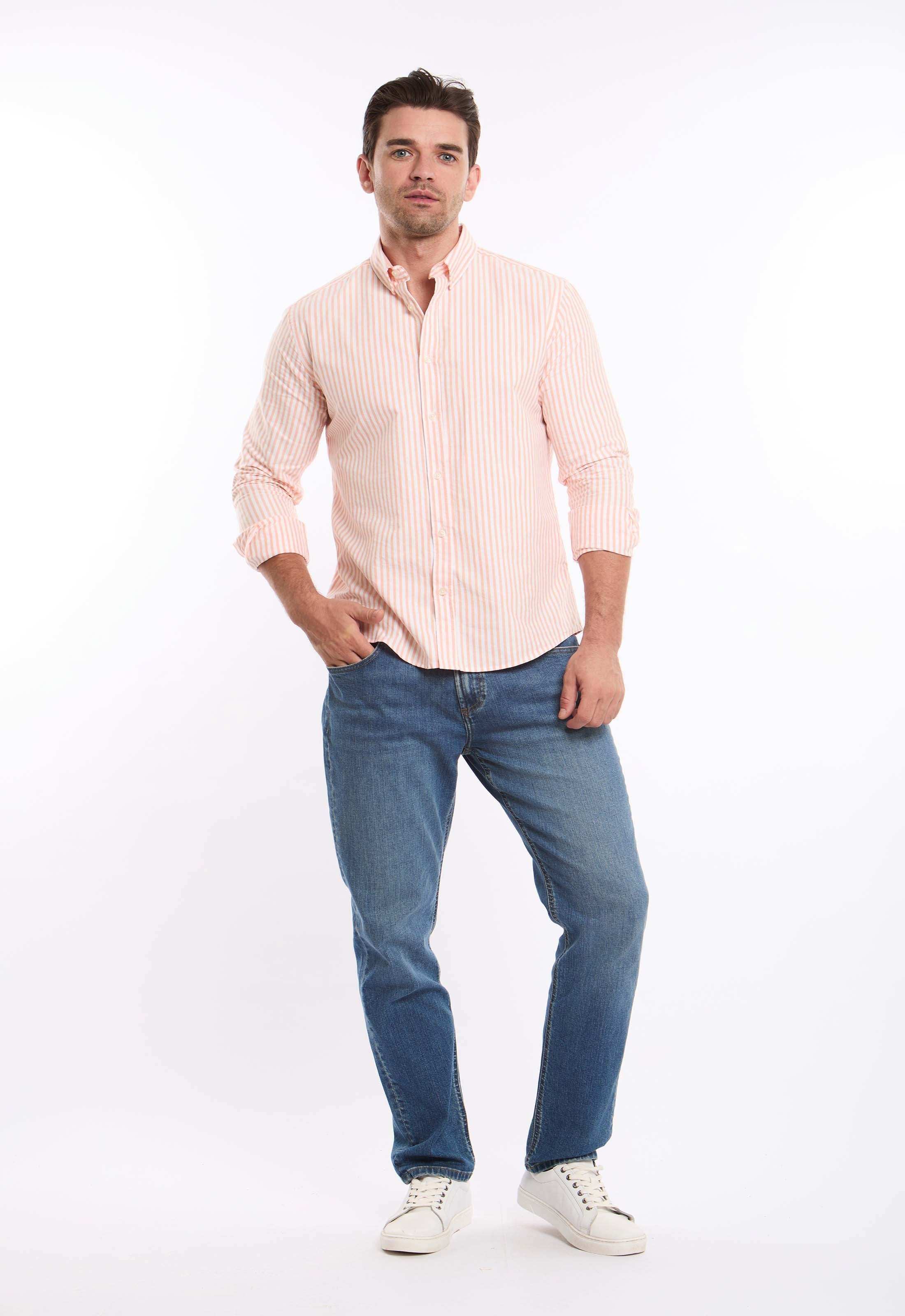Dual-Tone Striped Casual Shirt