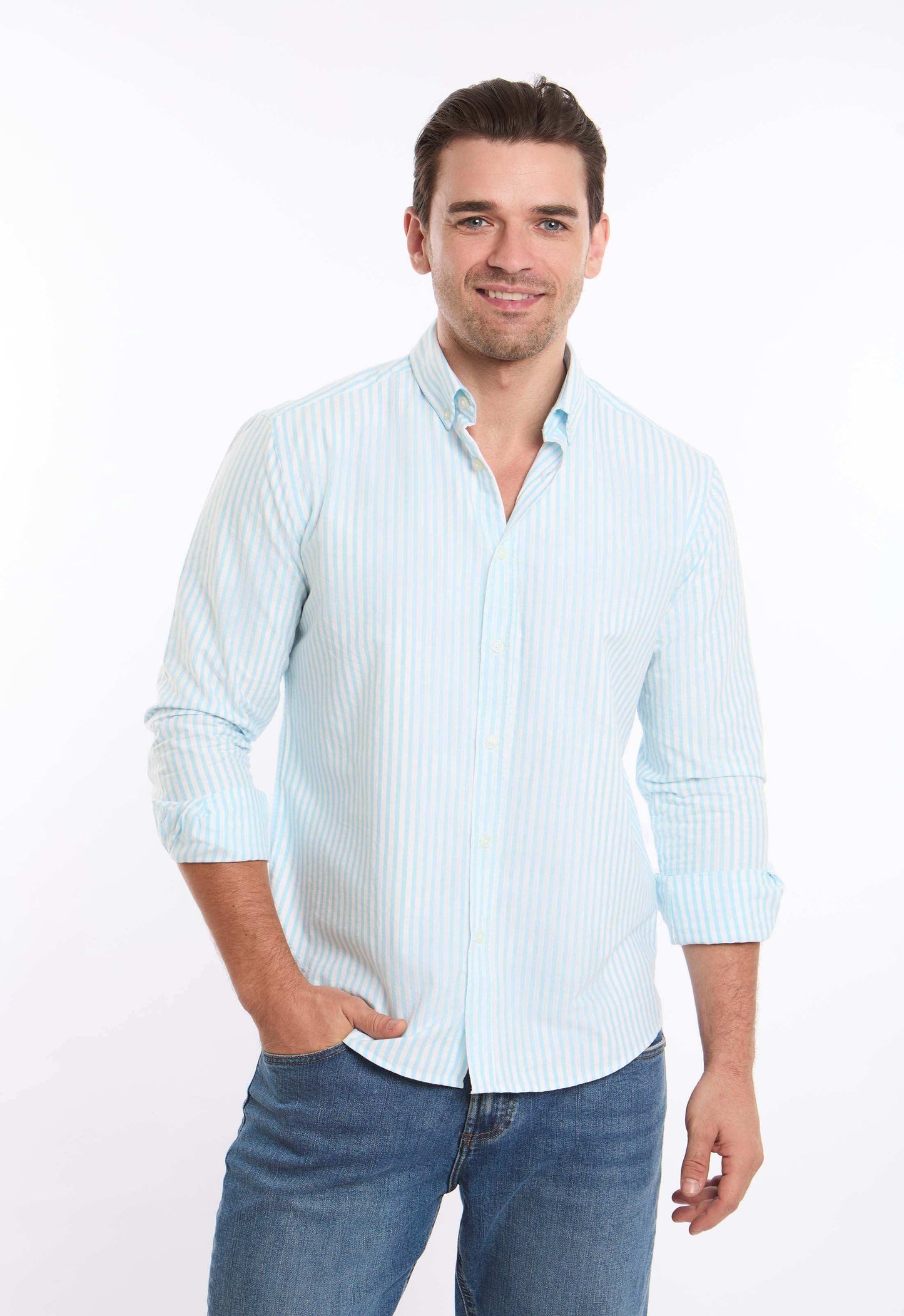 Dual-Tone Striped Casual Shirt