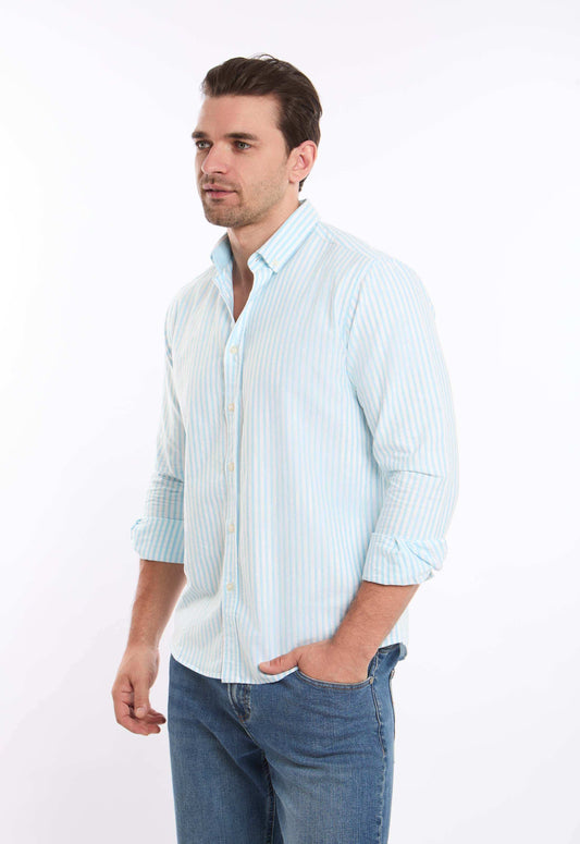 Dual-Tone Striped Casual Shirt