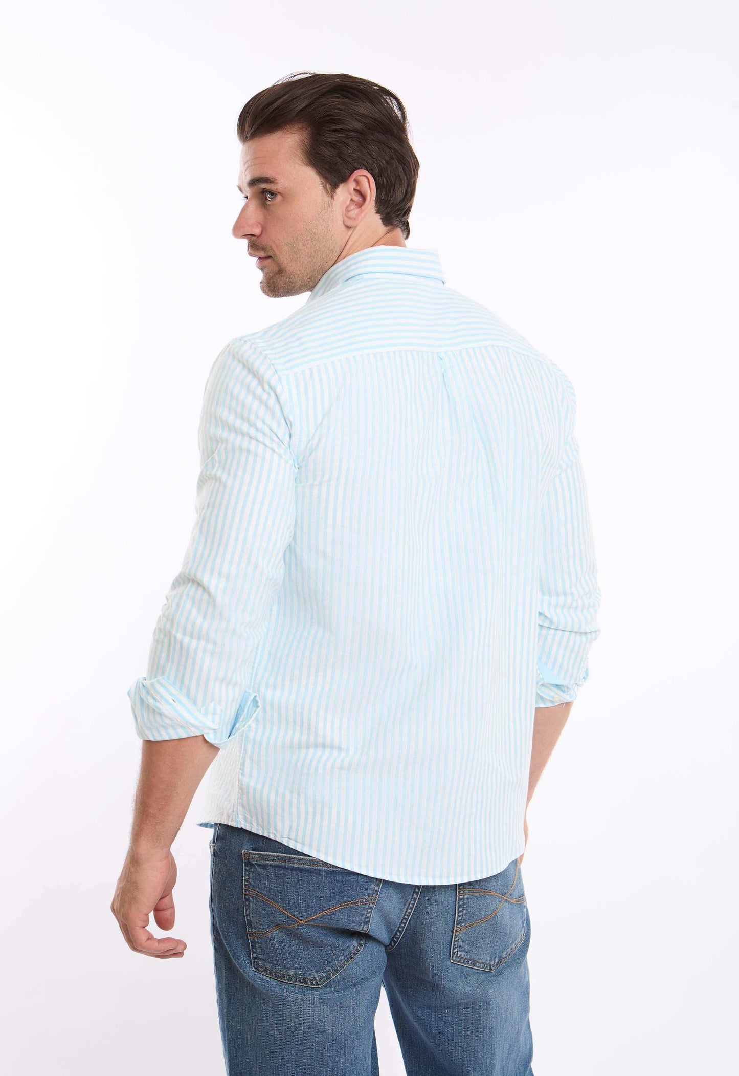 Dual-Tone Striped Casual Shirt