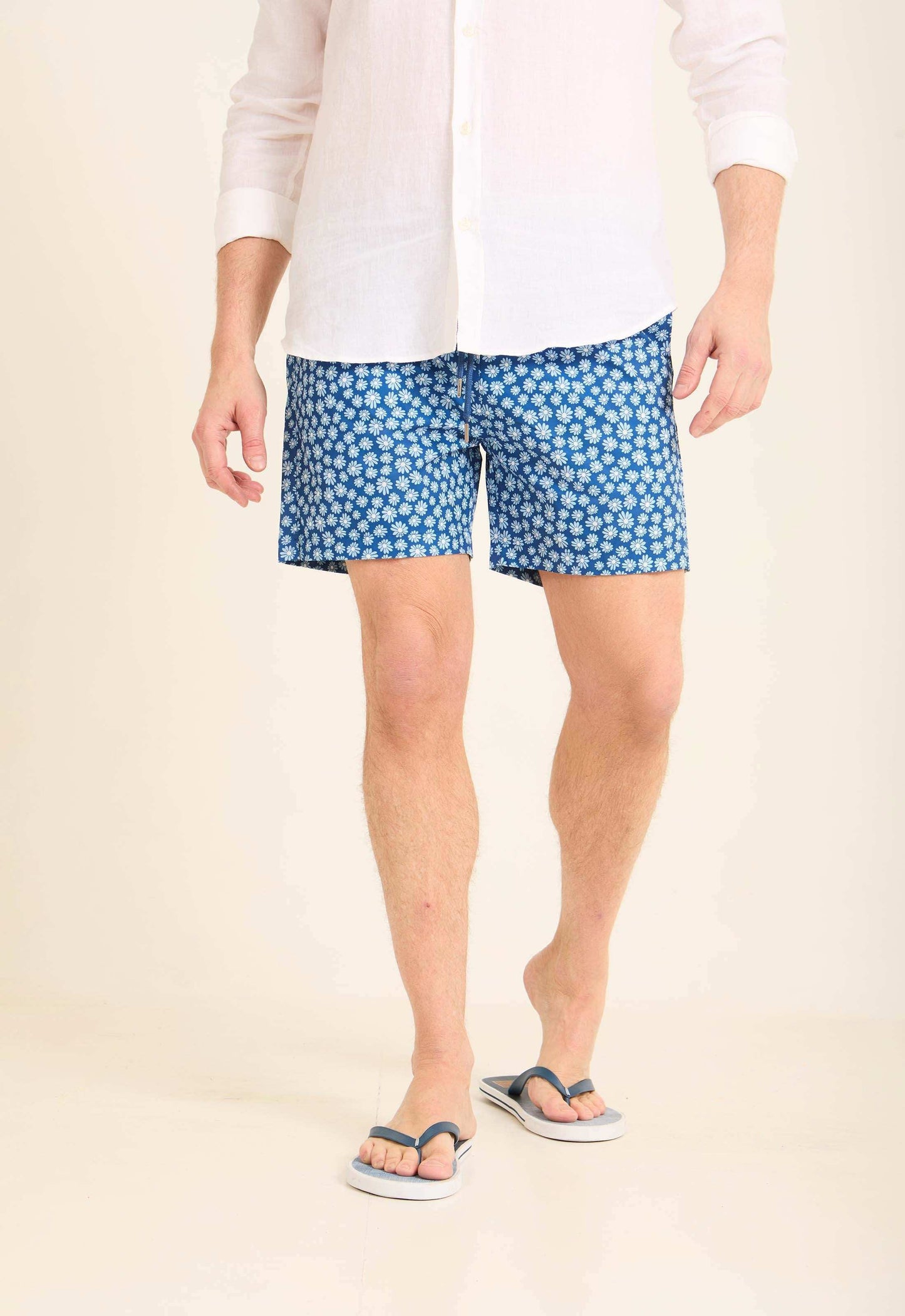 Floral Swim Shorts with Side Pockets