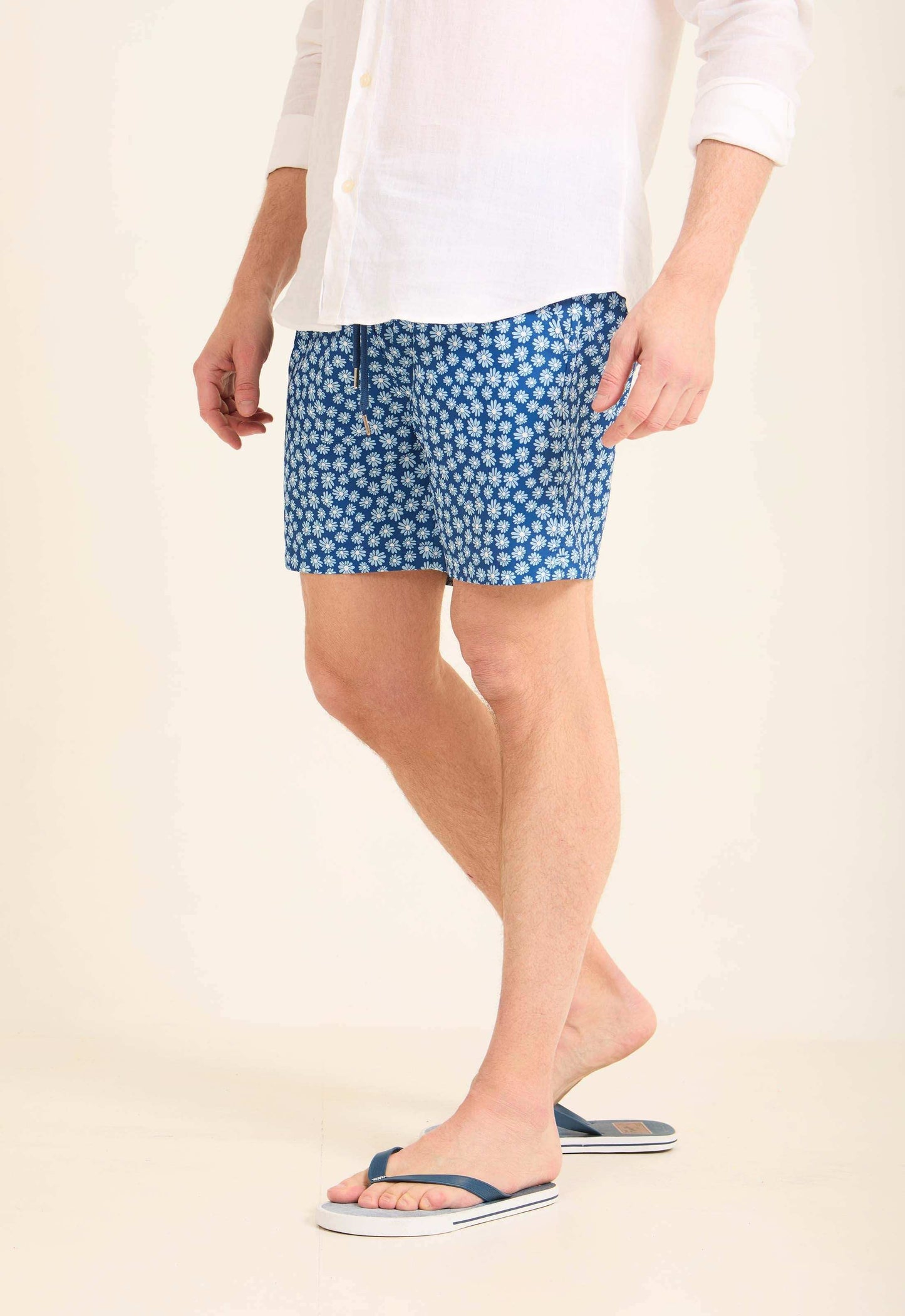 Floral Swim Shorts with Side Pockets