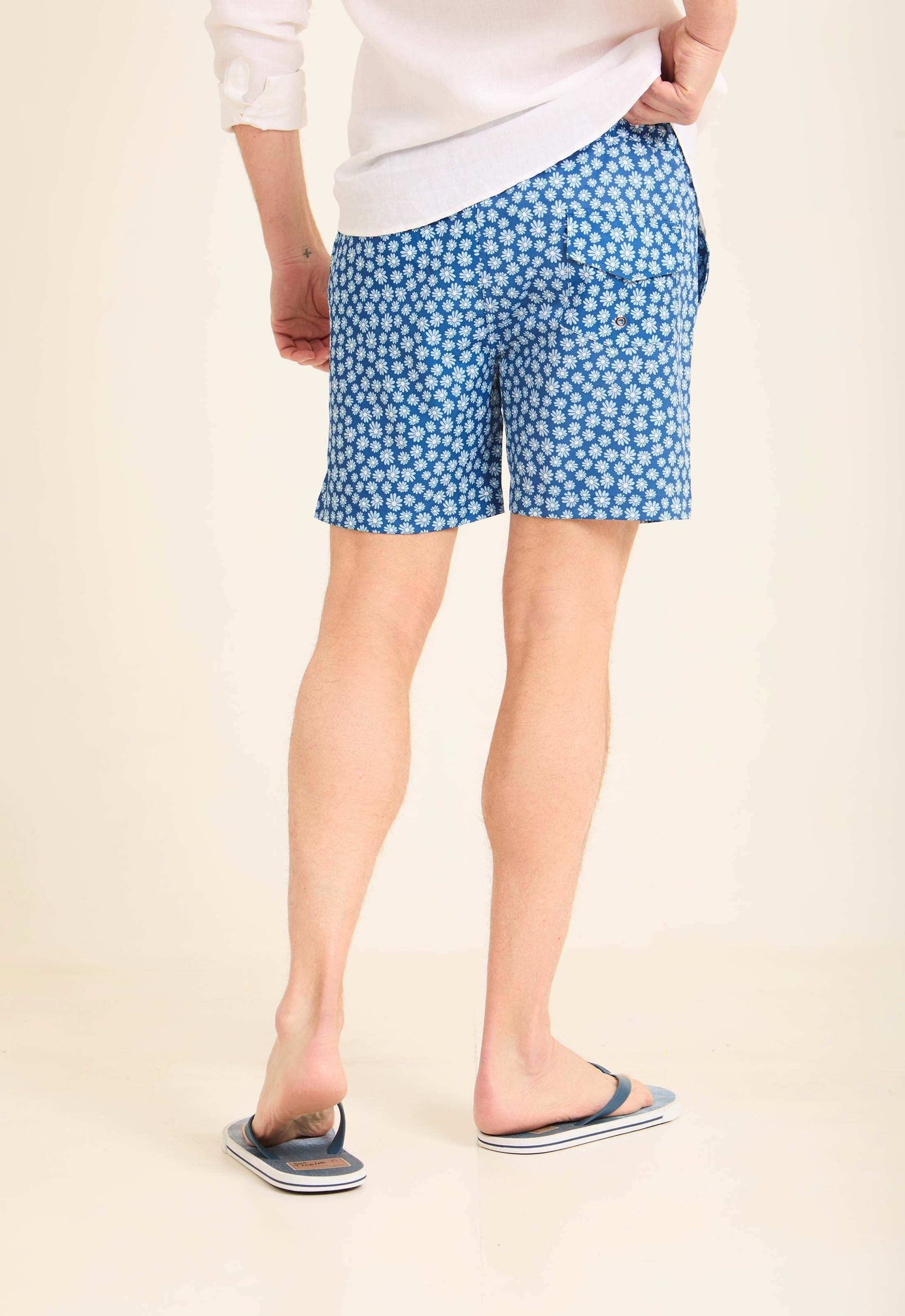 Floral Swim Shorts with Side Pockets