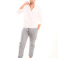 Striped Elastic-Hem Jogger Pants