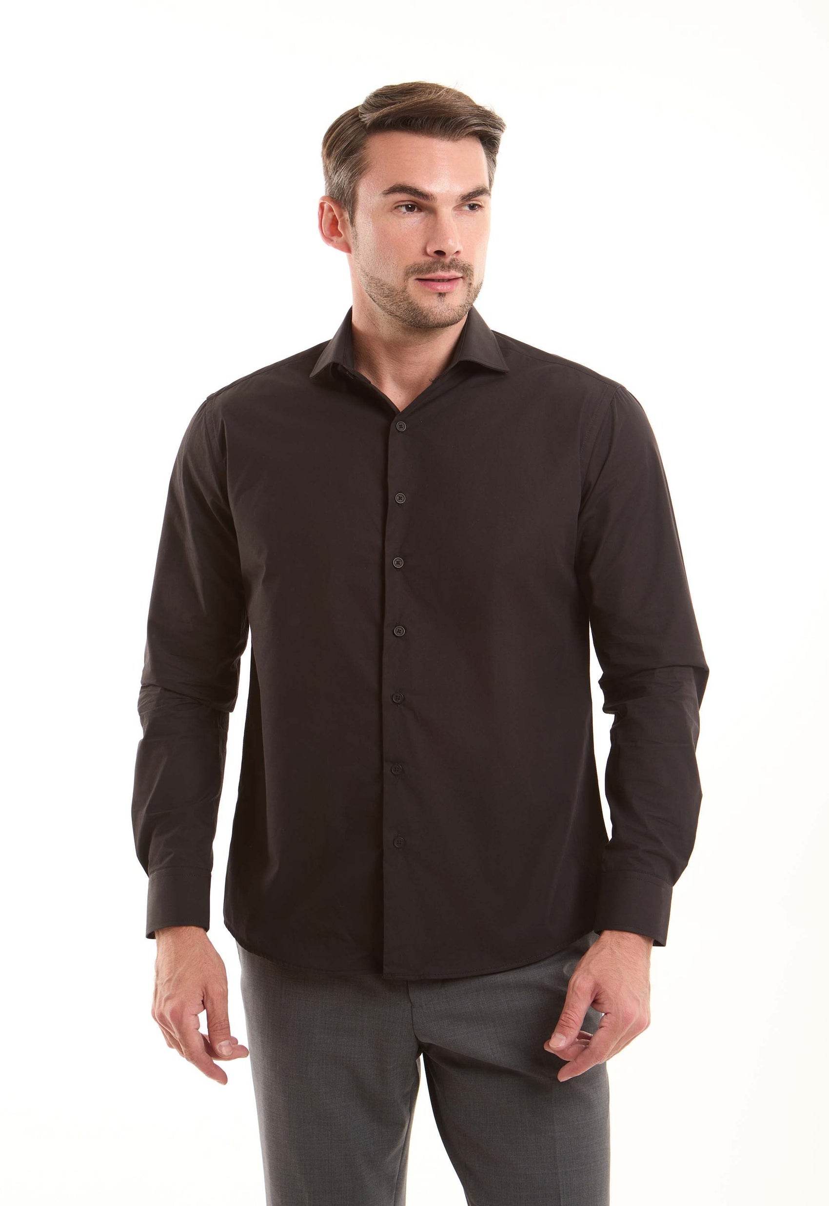 Solid Long Sleeves Buttoned Shirt