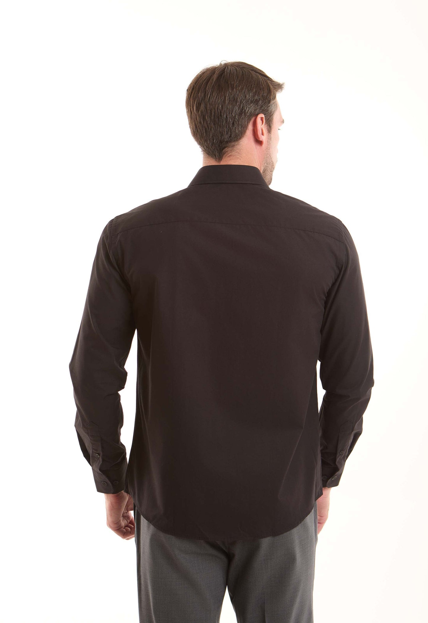 قميص أنيق سادة بأكمام طويلة