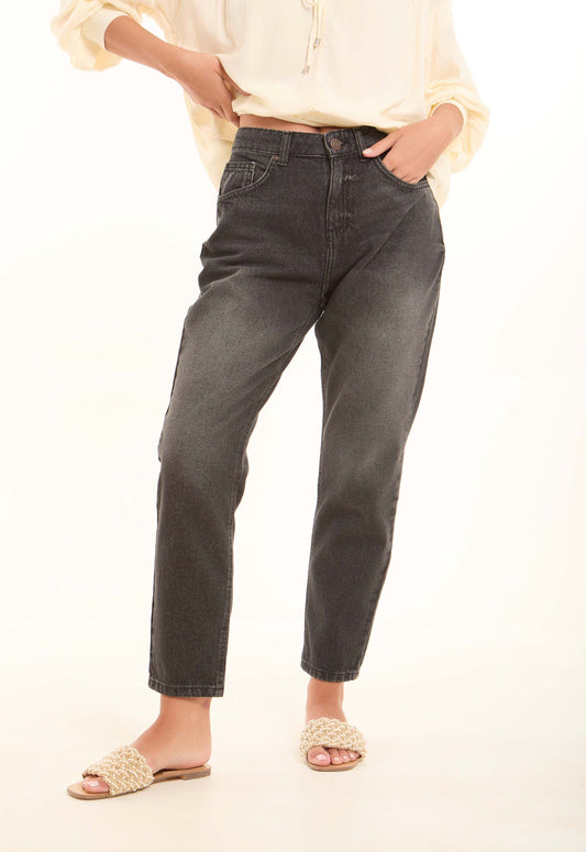 Washed Straight-Leg Cotton Pants