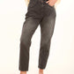 Dark Grey Straight-Leg Cotton Pants