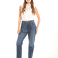 Washed Straight-Leg Cotton Pants