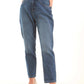 Washed Blue Straight-Leg Cotton Pants