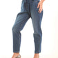 Washed Blue Straight-Leg Cotton Pants
