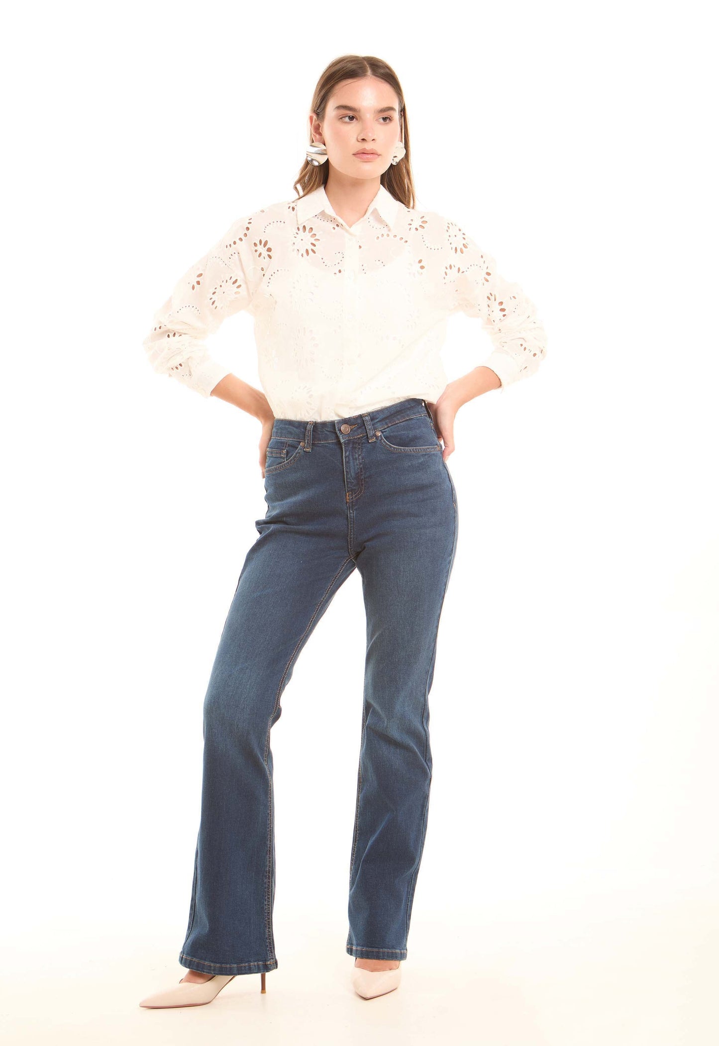 Bootcut Stretch Denim Pants