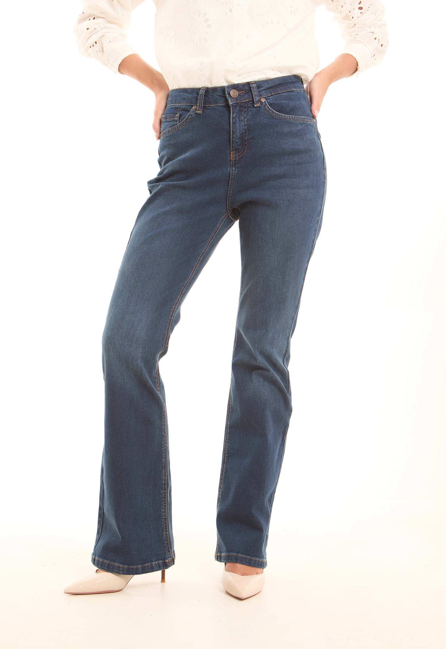 Dark Blue Bootcut Denim Pants