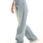 Washed Blue Straight-Leg Denim