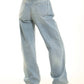 Washed Blue Straight-Leg Denim