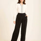 Contrast Trim V-Neck Blouse