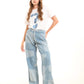 Patchwork Wide-Leg Denim Pants
