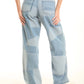 Patchwork Wide-Leg Denim Pants