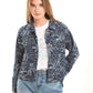Botanical Textured Denim Jacket