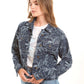 Botanical Textured Denim Jacket