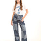Patchwork Wide-Leg Denim Pants