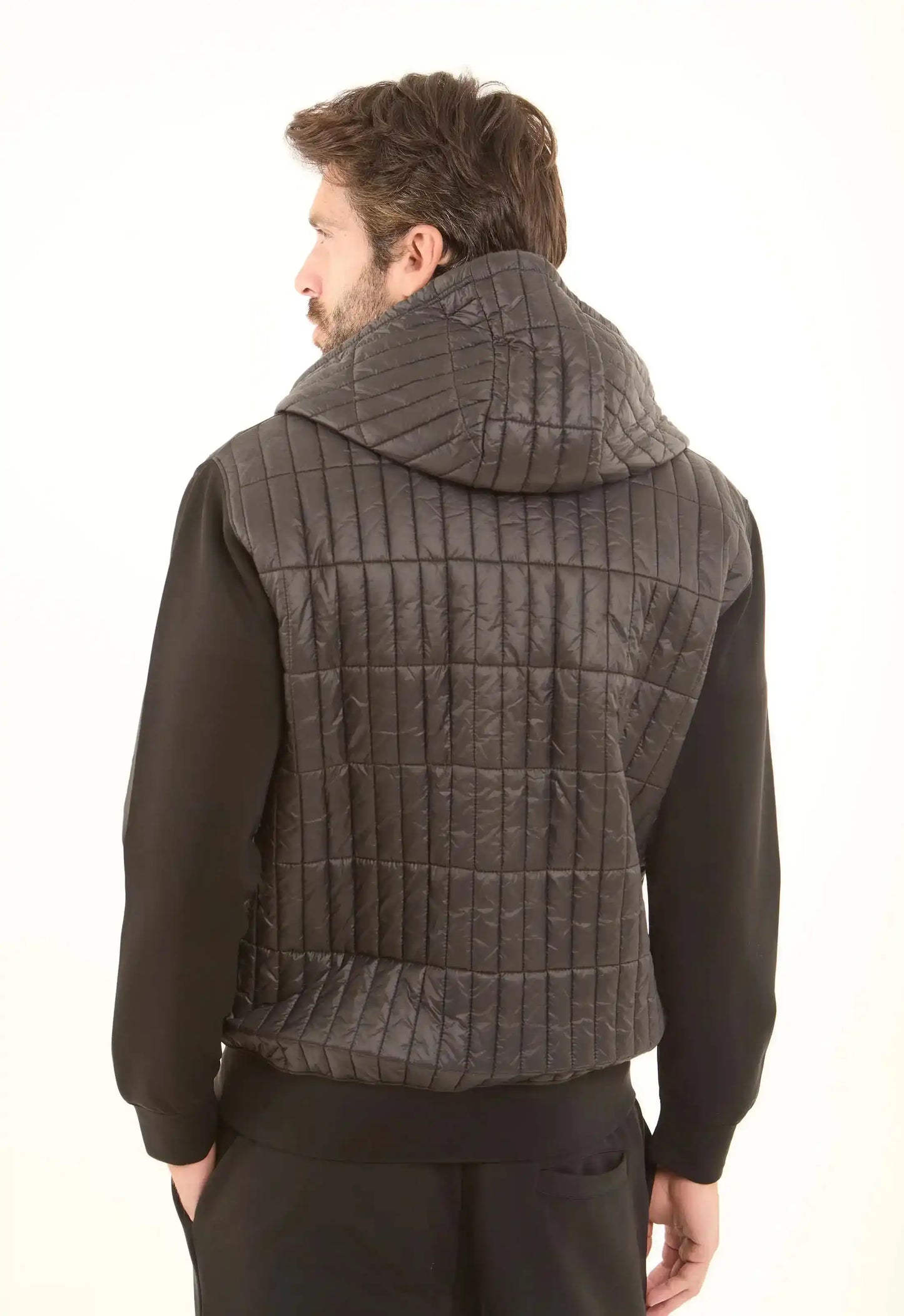 Zipped Hoodie with Front Quilted Pockets