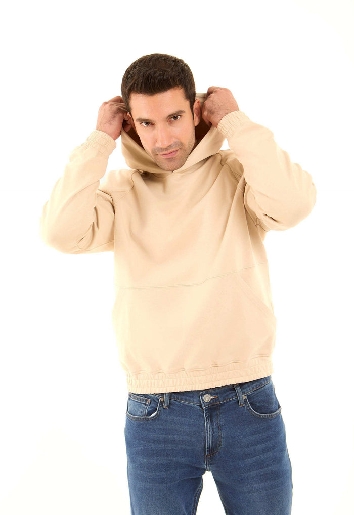 Regular Fit Solid Hoodie with Side Pockets