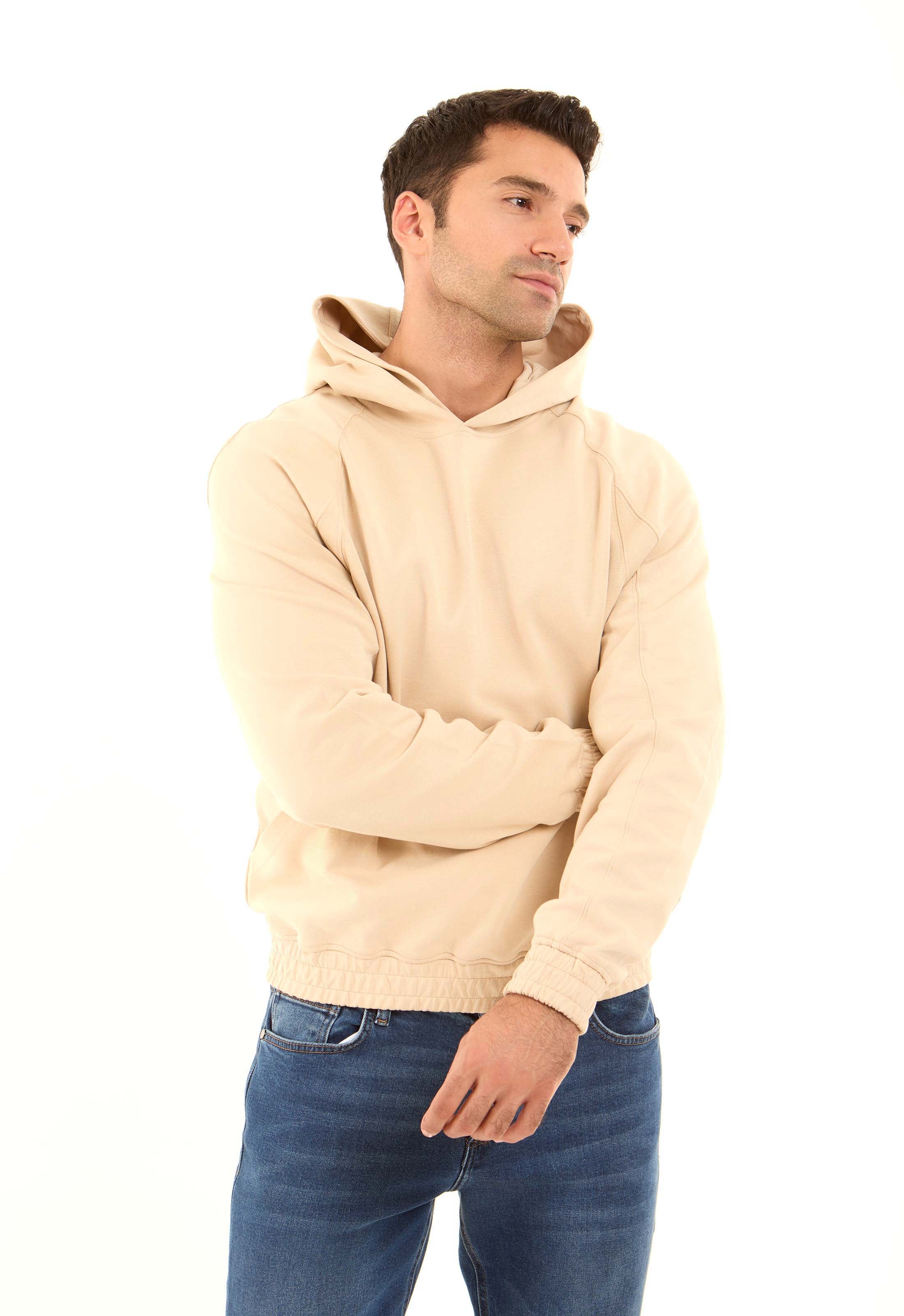 Regular Fit Solid Hoodie with Side Pockets