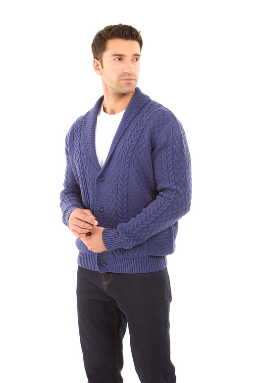 Regular Fit Braided Knit Winter Cardigan