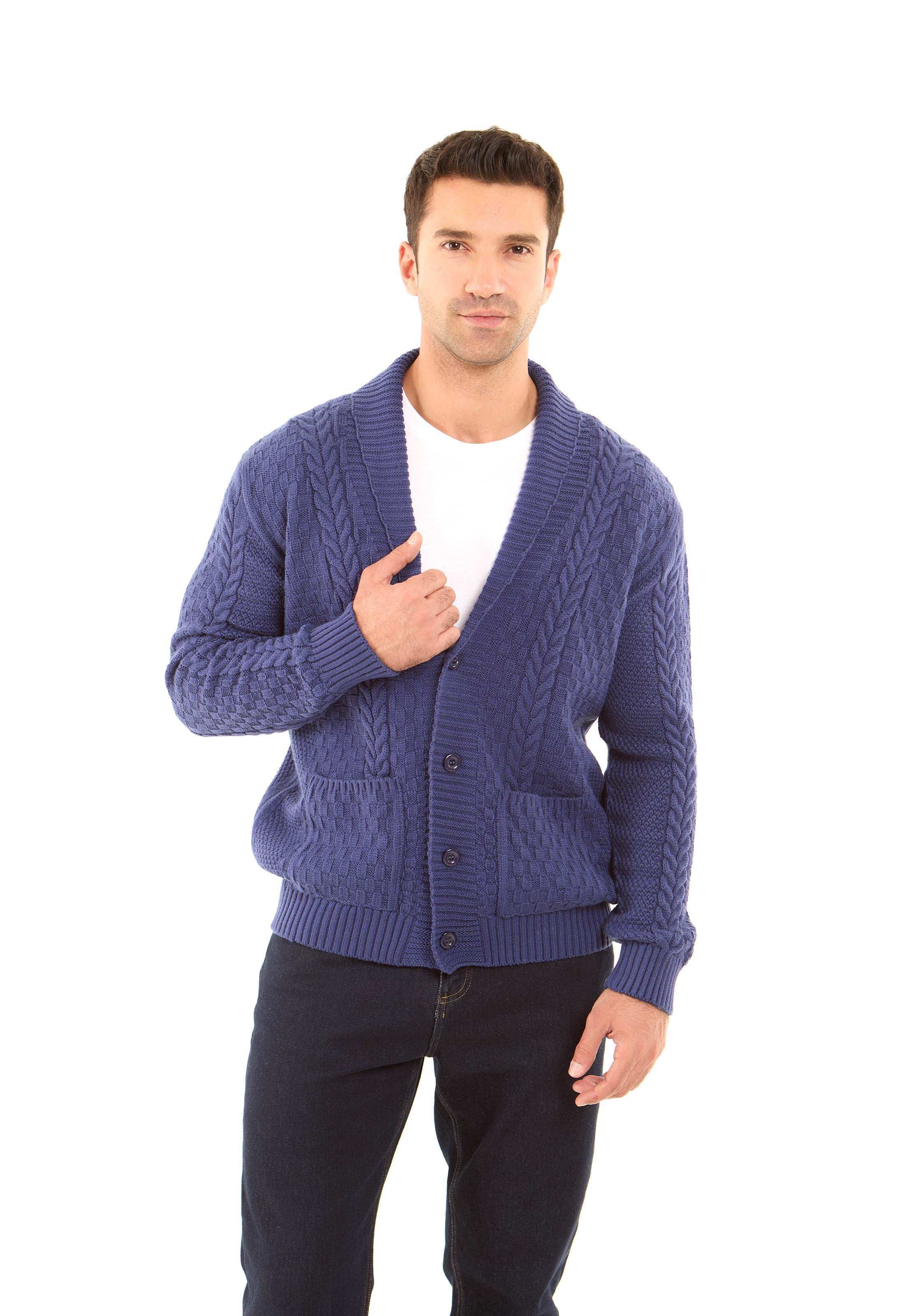 Regular Fit Braided Knit Winter Cardigan