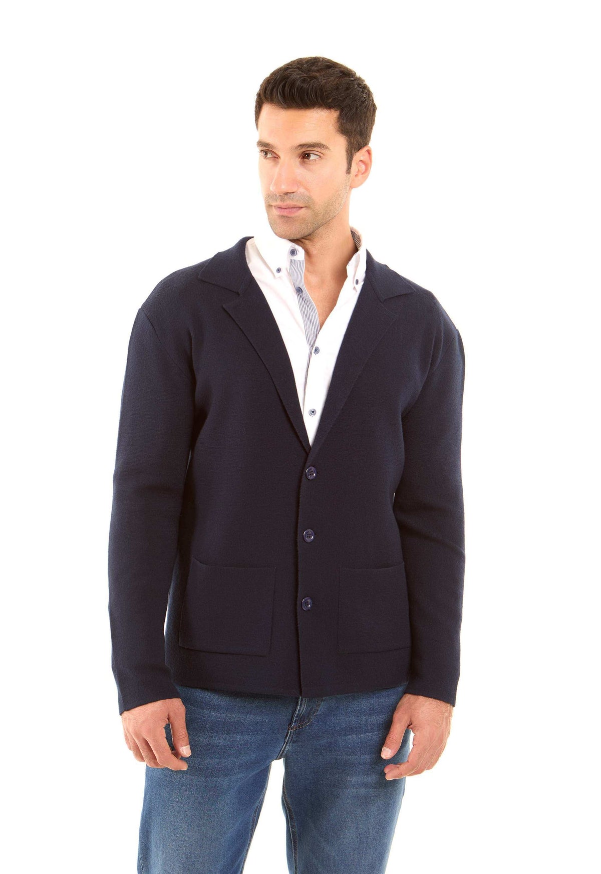Notched Lapel Elegant Solid Cardigan
