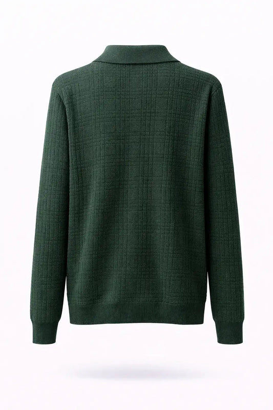 Textured Button-Up Knit Shirt