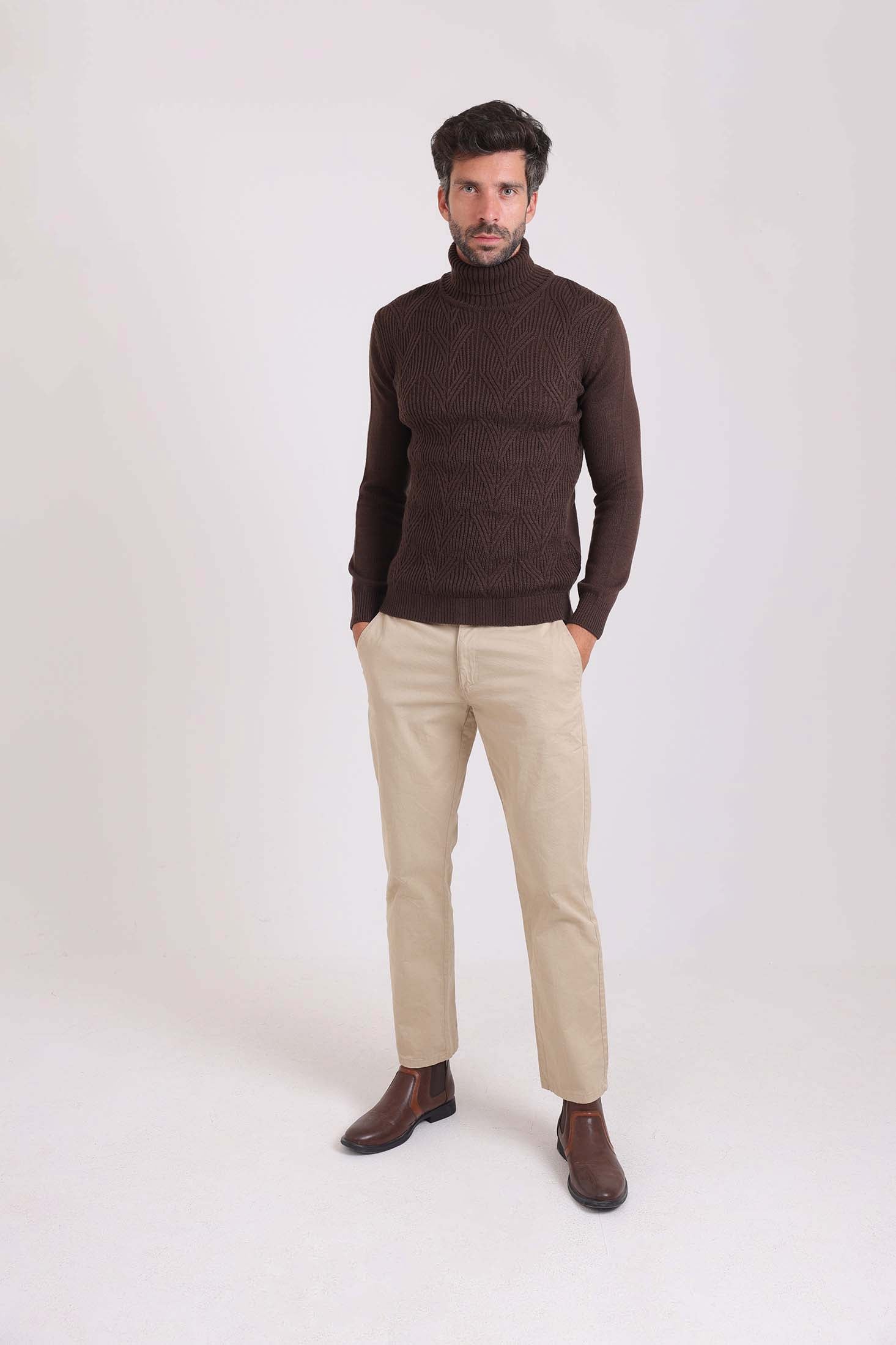 Knitted Pullover with Turtle Neck