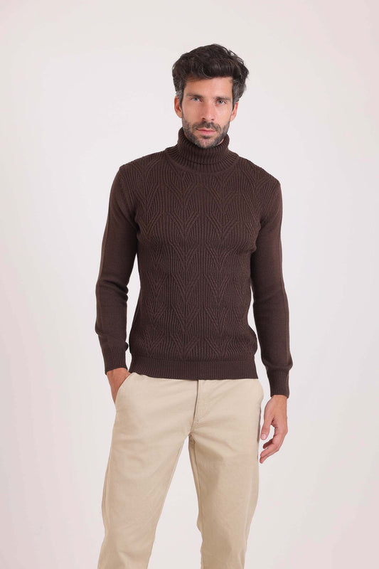 Knitted Pullover with Turtle Neck