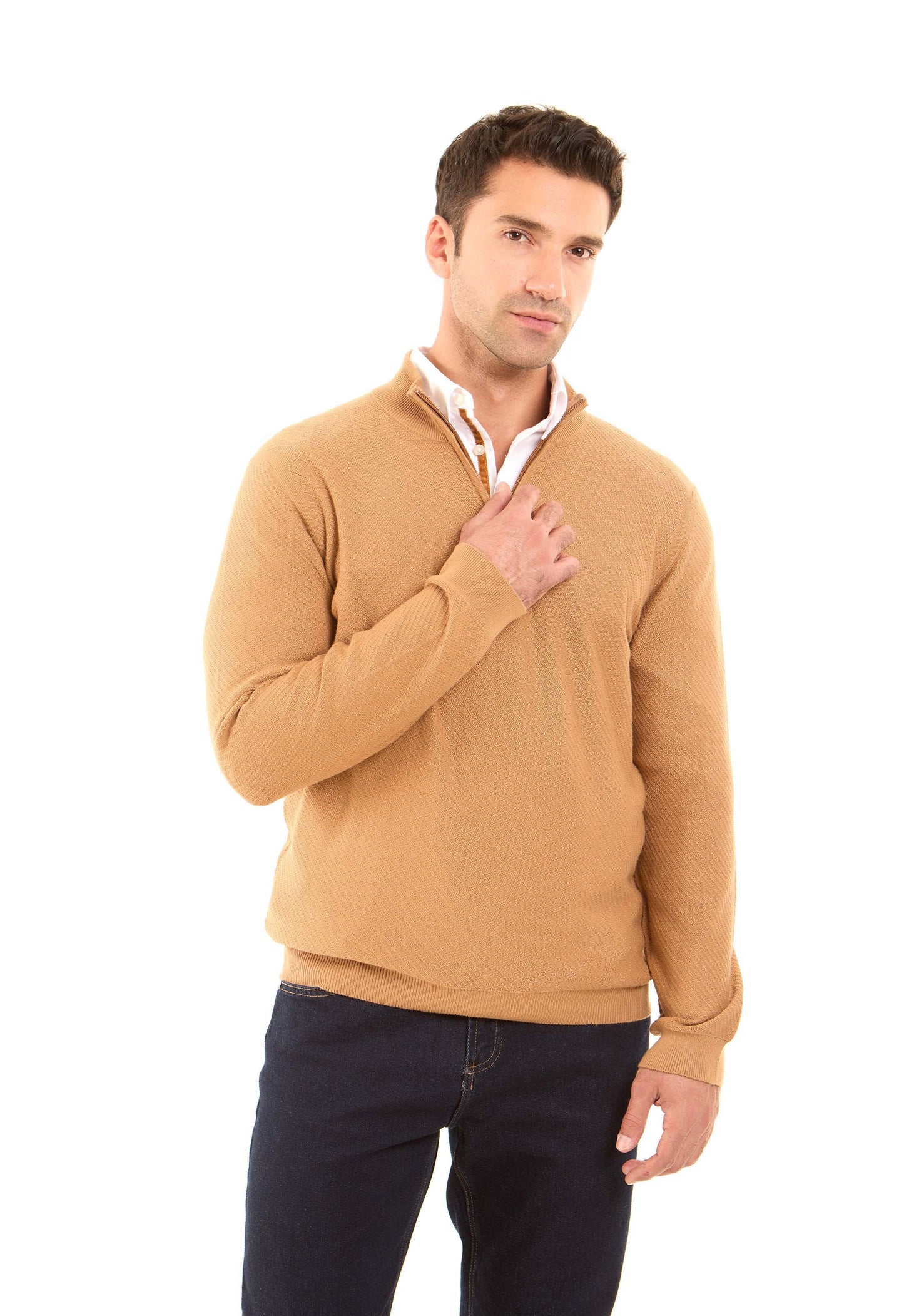 Double Zipped Collar Elegant Sweater